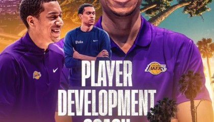 “海军上将”之子贾斯汀-罗宾逊成湖人助教 其与雷迪克都出自杜克